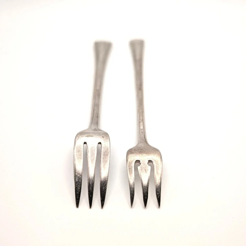 Victor S Co Berkeley-Carteret Hotel Silverplate Cocktail Forks Set of 2 6